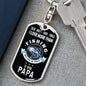 Fishing Papa Dog Tag Pendant Keychain Stainless Steel or 18k Gold-Express Your Love Gifts