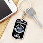 Fishing Papa Dog Tag Pendant Keychain Stainless Steel or 18k Gold-Express Your Love Gifts