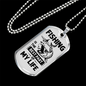 Fishing Part Of Life Necklace Stainless Steel or 18k Gold Dog Tag 24" Chain-Express Your Love Gifts