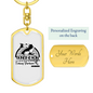 Fishing Partners For Life Keychain Stainless Steel or 18k Gold Dog Tag Keyring-Express Your Love Gifts