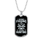 Fishing to Hunting Necklace Stainless Steel or 18k Gold Dog Tag 24" Chain-Express Your Love Gifts