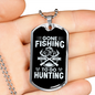 Fishing to Hunting Necklace Stainless Steel or 18k Gold Dog Tag 24" Chain-Express Your Love Gifts