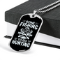 Fishing to Hunting Necklace Stainless Steel or 18k Gold Dog Tag 24" Chain-Express Your Love Gifts