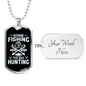 Fishing to Hunting Necklace Stainless Steel or 18k Gold Dog Tag 24" Chain-Express Your Love Gifts