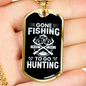 Fishing to Hunting Necklace Stainless Steel or 18k Gold Dog Tag 24" Chain-Express Your Love Gifts
