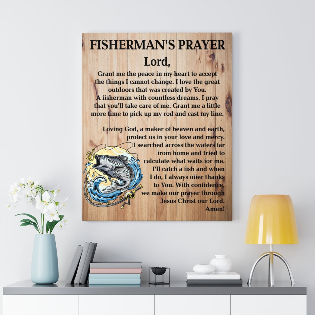 Fishing Wall Decor Fisherman's Prayer Fishing Quote Wall Art Gift For Fisherman Quote Print Ready to Hang Unframed-Express Your Love Gifts