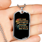 Fitness Regime Bicyle Cycling Necklace Stainless Steel or 18k Gold Dog Tag 24"-Express Your Love Gifts