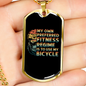 Fitness Regime Bicyle Cycling Necklace Stainless Steel or 18k Gold Dog Tag 24"-Express Your Love Gifts