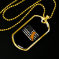 Flag Dog Necklace Stainless Steel or 18k Gold Dog Tag 24" Chain-Express Your Love Gifts