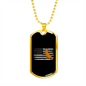 Flag Dog Necklace Stainless Steel or 18k Gold Dog Tag 24" Chain-Express Your Love Gifts