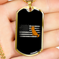 Flag Dog Necklace Stainless Steel or 18k Gold Dog Tag 24" Chain-Express Your Love Gifts