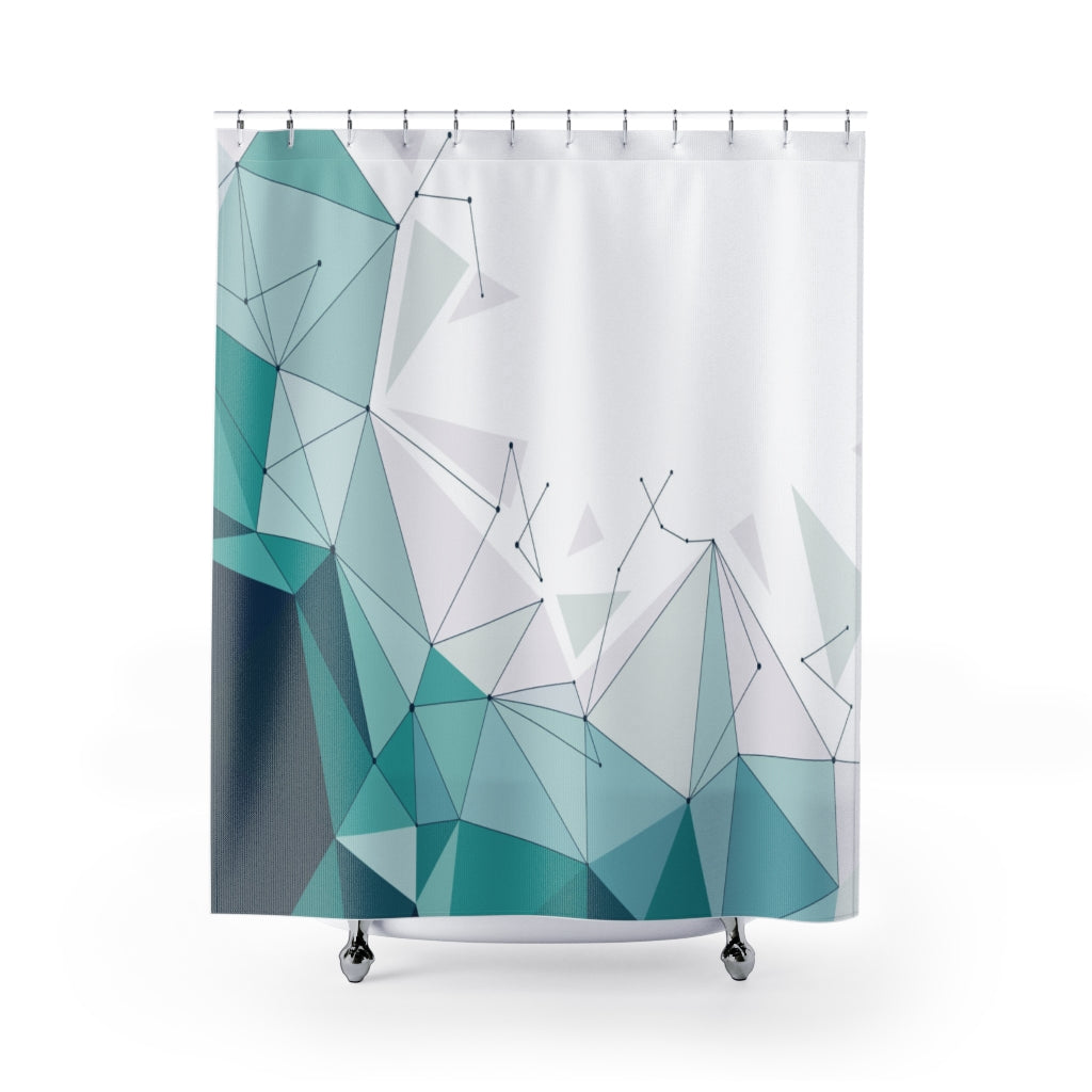 Flat Design Polygonal Stylish Design 71" x 74" Elegant Waterproof Shower Curtain for a Spa-like Bathroom Paradise Exceptional Craftsmanship-Express Your Love Gifts