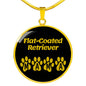 Flatcoated Retriever Mama Circle Necklace Stainless Steel or 18k Gold 18-22" Dog Owner Lover-Express Your Love Gifts
