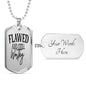 Flawed And Still Worthy Necklace Stainless Steel or 18k Gold Dog Tag 24" Chain-Express Your Love Gifts
