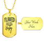 Flawed And Still Worthy Necklace Stainless Steel or 18k Gold Dog Tag 24" Chain-Express Your Love Gifts
