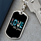 Floral Love Like Jesus Keychain Stainless Steel or 18k Gold Dog Tag Keyring-Express Your Love Gifts