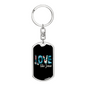Floral Love Like Jesus Keychain Stainless Steel or 18k Gold Dog Tag Keyring-Express Your Love Gifts