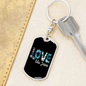 Floral Love Like Jesus Keychain Stainless Steel or 18k Gold Dog Tag Keyring-Express Your Love Gifts