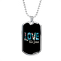 Floral Love Like Jesus Necklace Stainless Steel or 18k Gold Dog Tag 24" Chain-Express Your Love Gifts