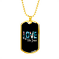 Floral Love Like Jesus Necklace Stainless Steel or 18k Gold Dog Tag 24" Chain-Express Your Love Gifts