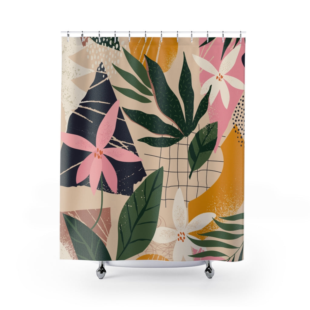 Floral Polka Dot Stylish Design 71" x 74" Elegant Waterproof Shower Curtain for a Spa-like Bathroom Paradise Exceptional Craftsmanship-Express Your Love Gifts