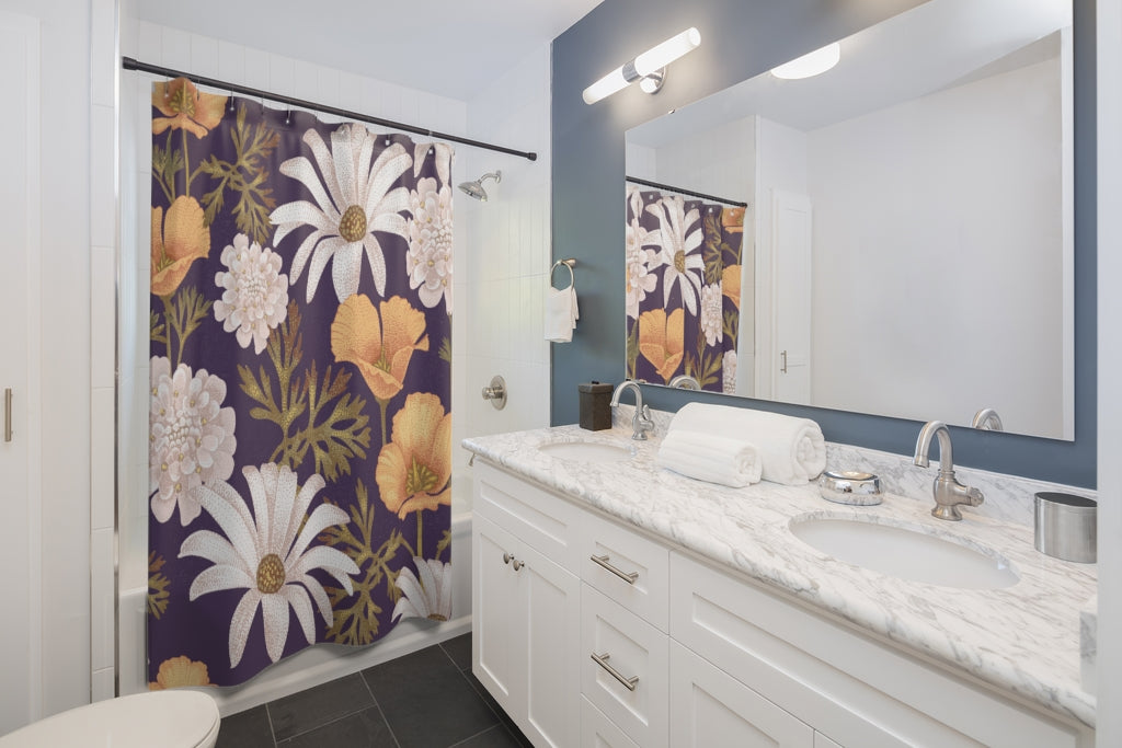 Floral Seamless Pattern Stylish Design 71" x 74" Elegant Waterproof Shower Curtain for a Spa-like Bathroom Paradise Exceptional Craftsmanship-Express Your Love Gifts