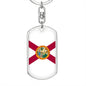 Florida State Flag Keychain Dog Tag Stainless Steel or 18k Gold-Express Your Love Gifts