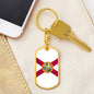 Florida State Flag Keychain Dog Tag Stainless Steel or 18k Gold-Express Your Love Gifts