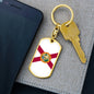 Florida State Flag Keychain Dog Tag Stainless Steel or 18k Gold-Express Your Love Gifts