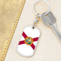 Florida State Flag Keychain Dog Tag Stainless Steel or 18k Gold-Express Your Love Gifts