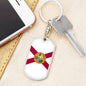 Florida State Flag Keychain Dog Tag Stainless Steel or 18k Gold-Express Your Love Gifts