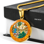 Florida State Seal Necklace Circle Pendant Stainless Steel or 18k Gold 18-22"-Express Your Love Gifts