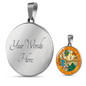 Florida State Seal Necklace Circle Pendant Stainless Steel or 18k Gold 18-22"-Express Your Love Gifts