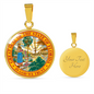 Florida State Seal Necklace Circle Pendant Stainless Steel or 18k Gold 18-22"-Express Your Love Gifts