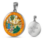Florida State Seal Necklace Circle Pendant Stainless Steel or 18k Gold 18-22"-Express Your Love Gifts