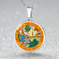 Florida State Seal Necklace Circle Pendant Stainless Steel or 18k Gold 18-22"-Express Your Love Gifts