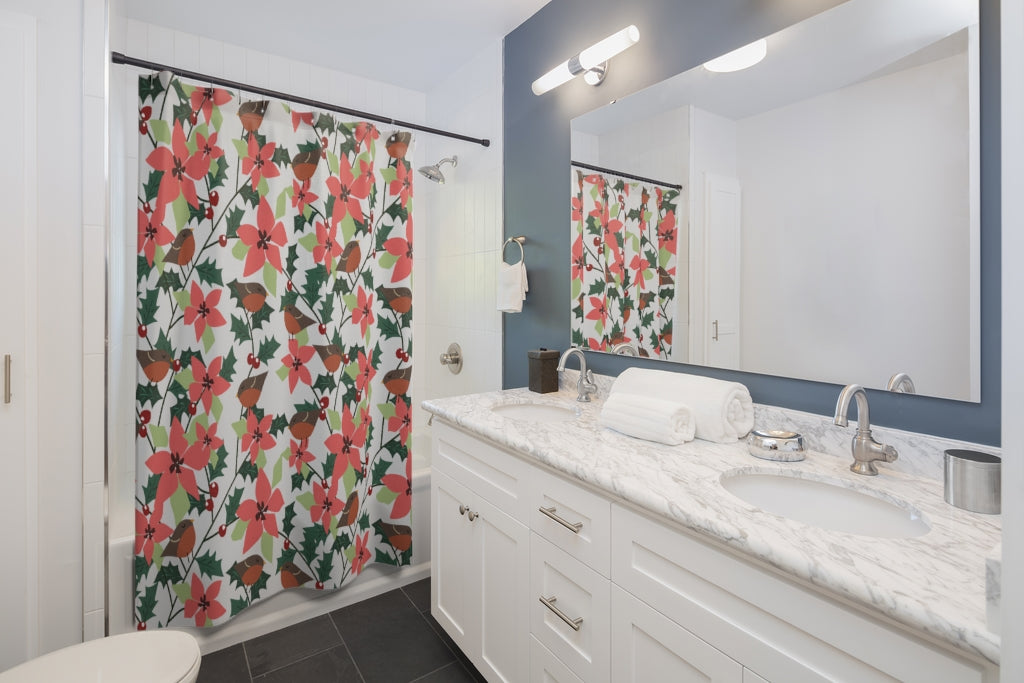 Flower Bird Seamless Stylish Design 71" x 74" Elegant Waterproof Shower Curtain for a Spa-like Bathroom Paradise Exceptional Craftsmanship-Express Your Love Gifts