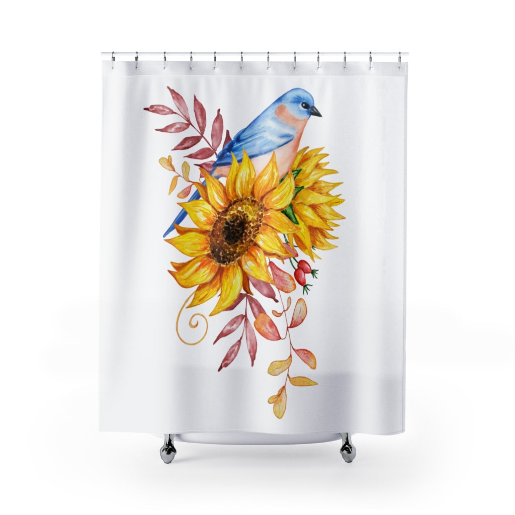 Flowers With Bird Stylish Design 71" x 74" Elegant Waterproof Shower Curtain for a Spa-like Bathroom Paradise Exceptional Craftsmanship-Express Your Love Gifts