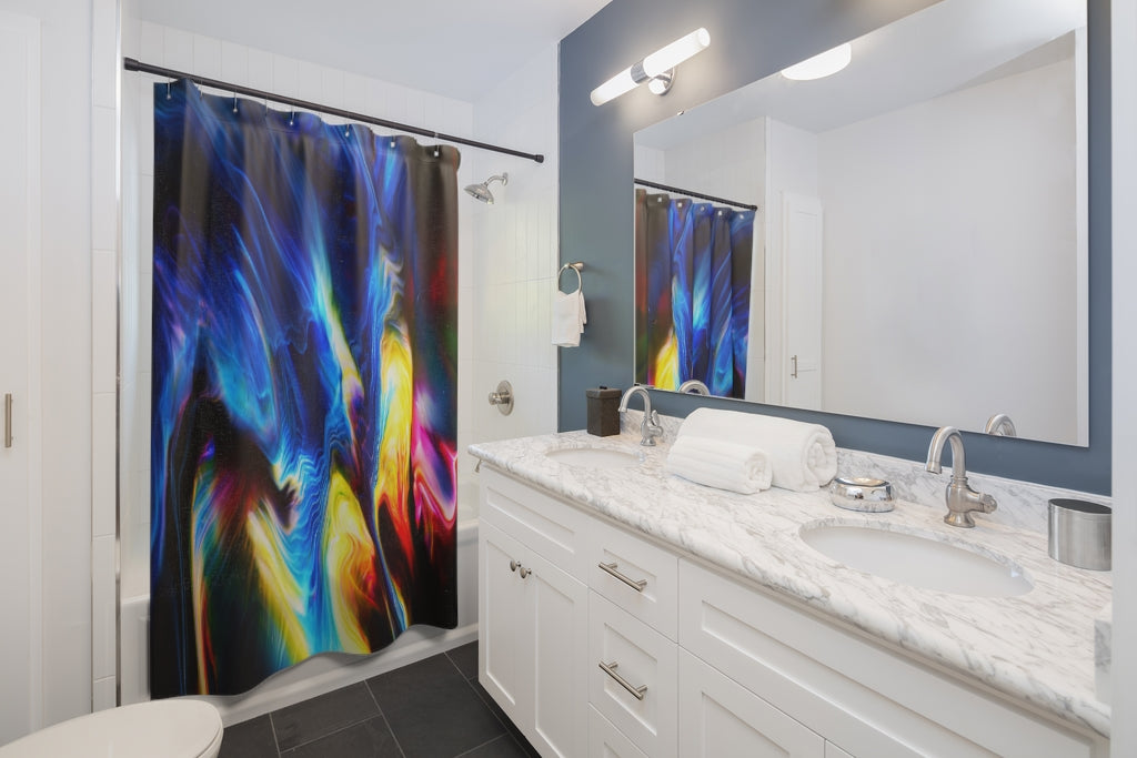 Fluide Liquide Art Stylish Design 71" x 74" Elegant Waterproof Shower Curtain for a Spa-like Bathroom Paradise Exceptional Craftsmanship-Express Your Love Gifts