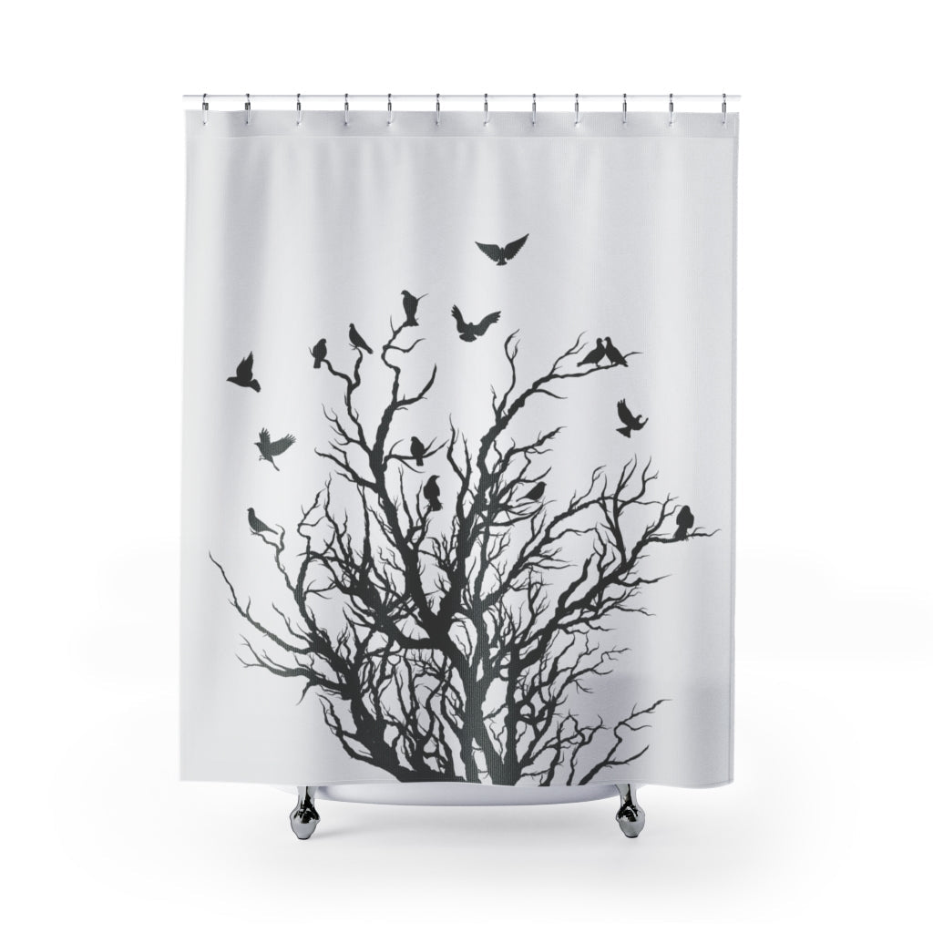 Flying Birds Tree Stylish Design 71" x 74" Elegant Waterproof Shower Curtain for a Spa-like Bathroom Paradise Exceptional Craftsmanship-Express Your Love Gifts
