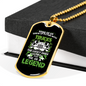Flying With Trucks Trucker Dog Tag Stainless Steel or 18k Gold 24" Chain-Express Your Love Gifts