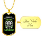Flying With Trucks Trucker Dog Tag Stainless Steel or 18k Gold 24" Chain-Express Your Love Gifts