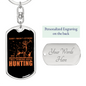 Focused On Hunter'S Keychain Gift Stainless Steel or 18k Gold Dog Tag Keyring-Express Your Love Gifts