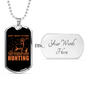 Focused On Hunting Necklace Stainless Steel or 18k Gold Dog Tag 24" Chain-Express Your Love Gifts