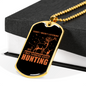 Focused On Hunting Necklace Stainless Steel or 18k Gold Dog Tag 24" Chain-Express Your Love Gifts