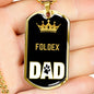 Foldex Cat Dad Necklace Stainless Steel or 18k Gold Dog Tag 24" Chain-Express Your Love Gifts