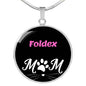 Foldex Cat Mom Necklace Circle Pendant Stainless Steel or 18k Gold 18-22"-Express Your Love Gifts