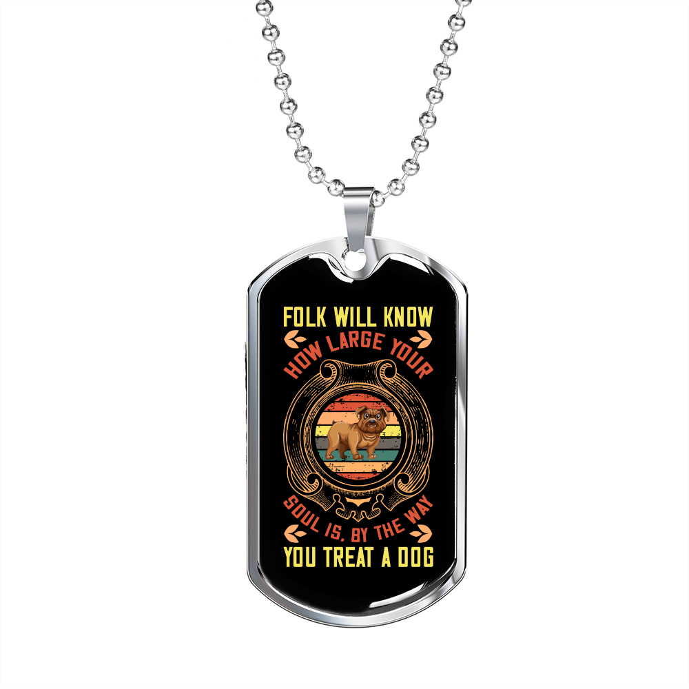 Folk Will Know Necklace Stainless Steel or 18k Gold Dog Tag 24" Chain-Express Your Love Gifts