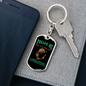 Folloe Me Fishing Keychain Stainless Steel or 18k Gold Dog Tag Keyring-Express Your Love Gifts