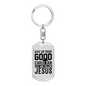Follow Jesus Keychain Stainless Steel or 18k Gold Dog Tag Keyring-Express Your Love Gifts